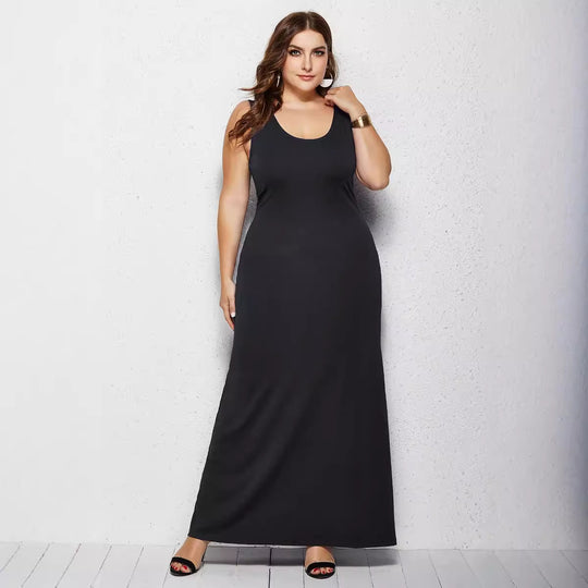 Damen figurbetontes Maxikleid mit klassischen Details EB
