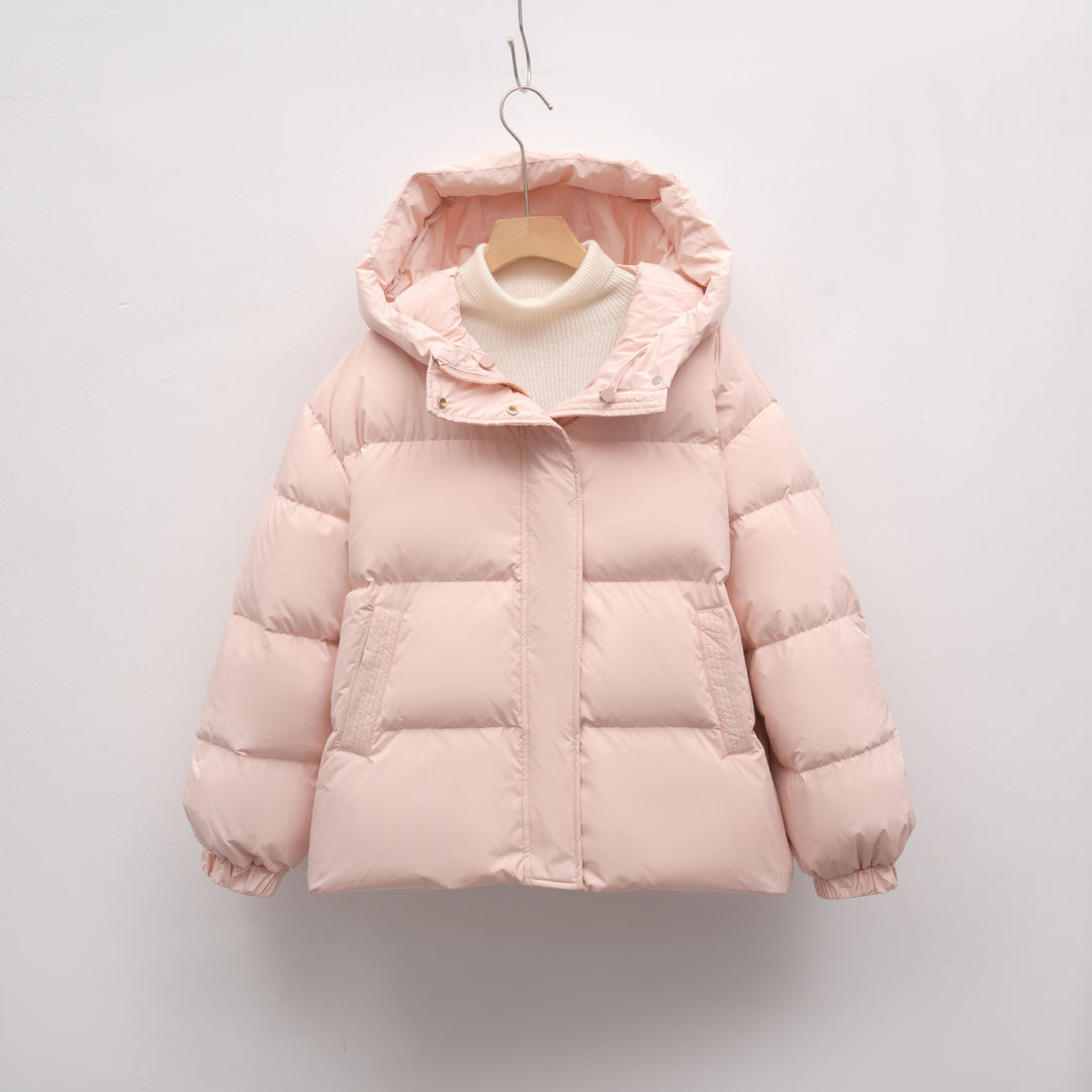Damen modische Winterjacke mit voluminösen Puffärmeln EB