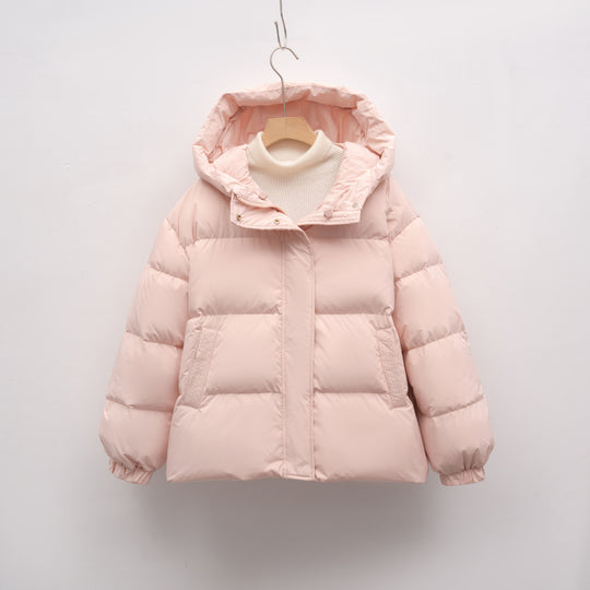 Damen modische Winterjacke mit voluminösen Puffärmeln EB