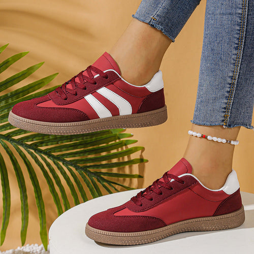 Damen Freizeit-Sneaker mit modischem Obermaterial und rutschfester Laufsohle EB