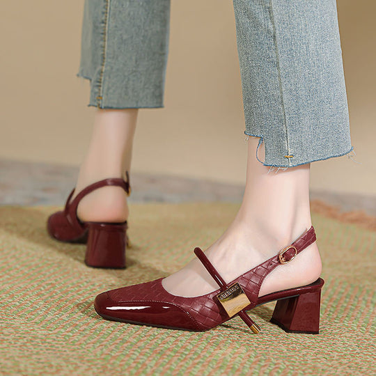 Damen Slingback-Pumps mit strukturiertem Obermaterial EB