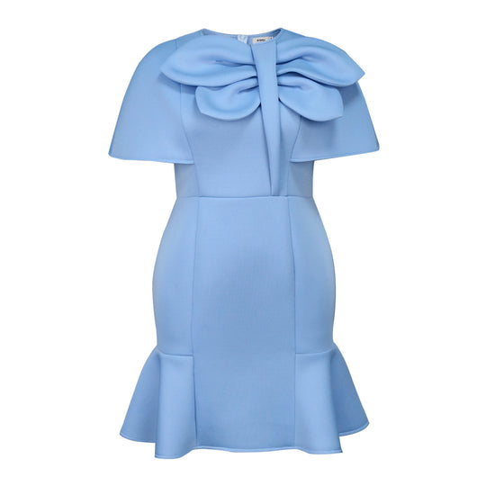 Damen Elegantes Kleid mit voluminösem Schleifenakzent EB
