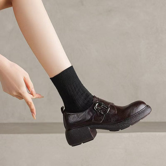 Damen elegante und komfortable Mokassins mit modischen Schnallen EB