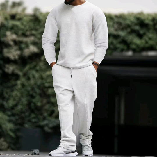 Herren Bequemer Freizeitpullover mit passender Chinohose EB