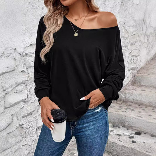 Damen Langarm T-Shirt mit dekorativem Häkelrücken EB