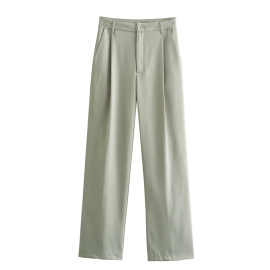 Damen weite, eleganten Bundfaltenhose mit seitlichen Taschen EB