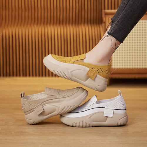 Damen Komfortable Slip-On Schuhe mit luftiger Mesh-Oberfläche und flexibel Dämpfung EB