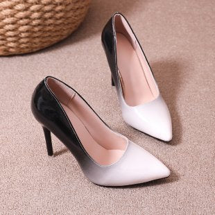 Damen elegante Lackpumps mit spitzem Zehenbereich EB