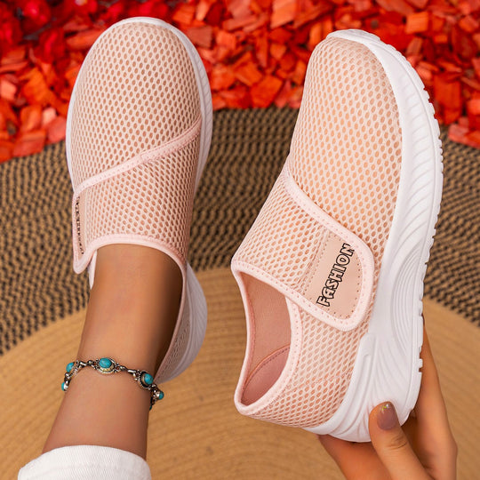 Damen Atmungsaktive Slip-On Sneakers mit Klettverschluss EB