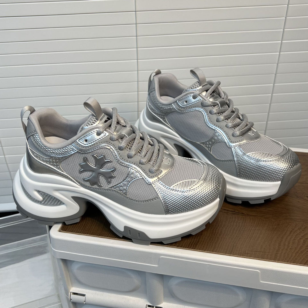 Damen Chunky Sneakers mit atmungsaktiver Mesh-Oberfläche und stabiler Sohle EB