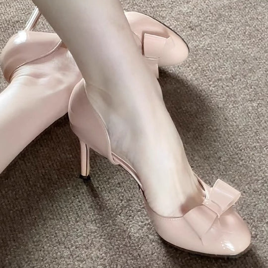 Damen elegante High-Heel Pumps mit dekorativem Schleifendesign EB