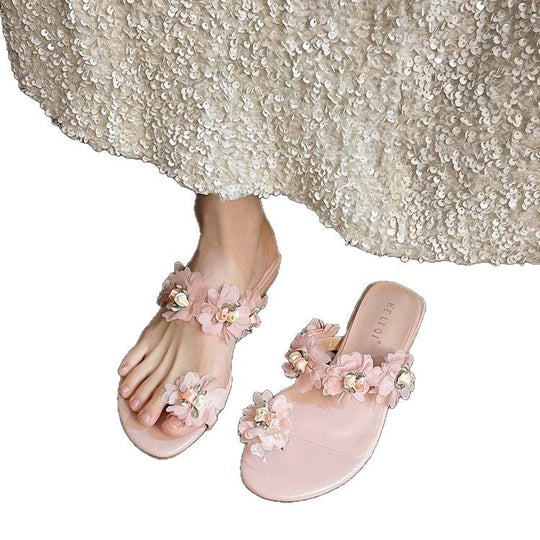 Damen Sandalen mit floralem Design und rutschfester Sohle EB