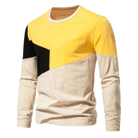 Herren Langarm T-Shirt mit modernem Farbblockdesign EB