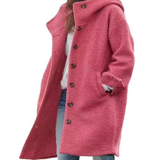 Damen lässiger Oversized-Fleece-Mantel mit praktischen Taschen EB