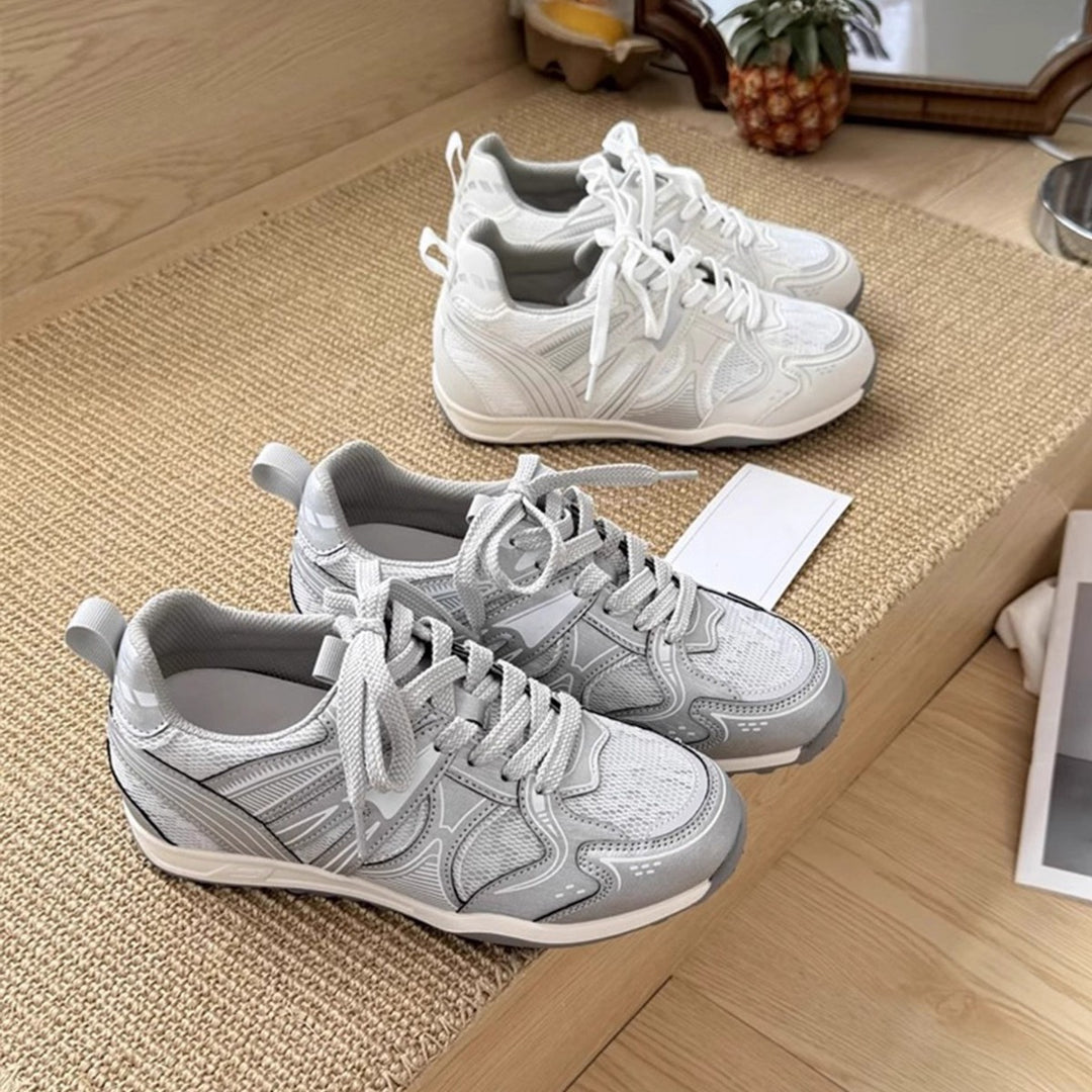 Damen Sportliche Freizeitsneaker mit atmungsaktiver Mesh-Oberfläche und rutschfester Sohle EB