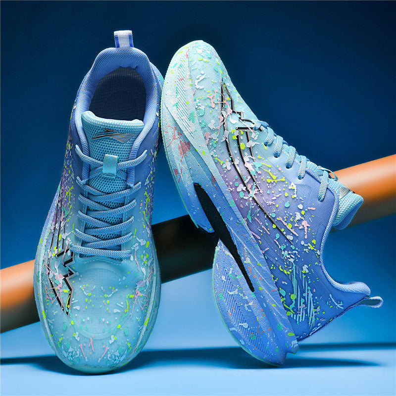 Unisex künstlerische Laufsneaker mit Spritzlack‑Design, reaktiver Hohlkern‑Dämpfung und Drehverschluss EB