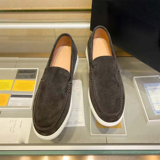 Damen Mokassin Sneakers aus feinem Wildleder mit elastischem Gummizug EB
