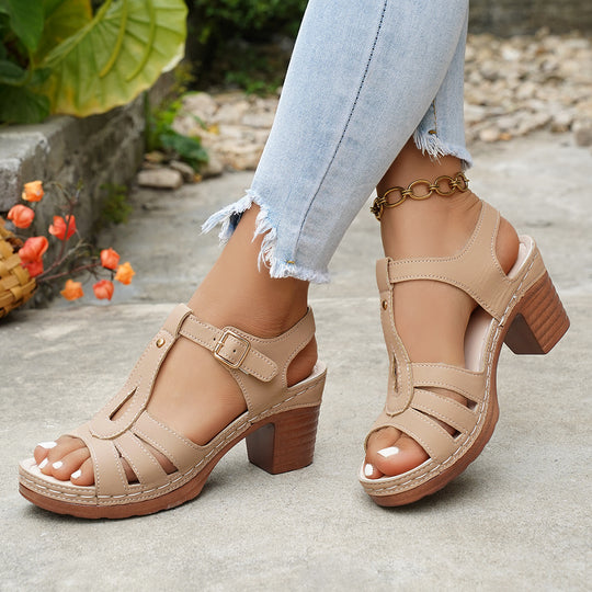 Damen elegante Sandalen mit Absatz EB