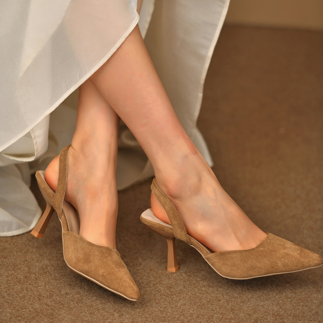 Damen Slingback-Pumps mit elegantem V-Ausschnitt und modischer Absatzhöhe EB