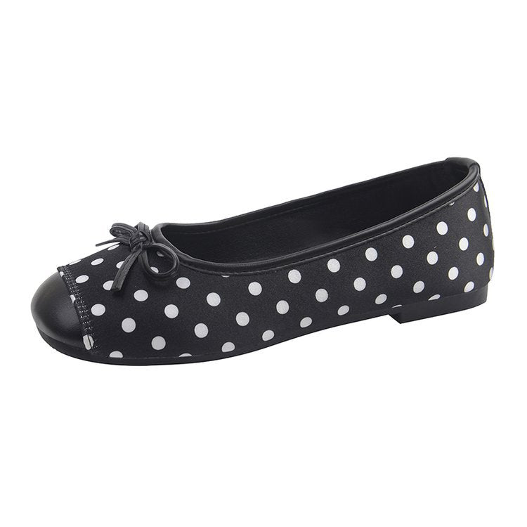 Damen Ballerinas mit verspieltem Punktedesign und zierlichem Schleifenakzent EB
