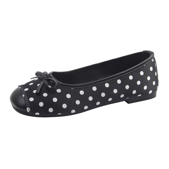 Damen Ballerinas mit verspieltem Punktedesign und zierlichem Schleifenakzent EB