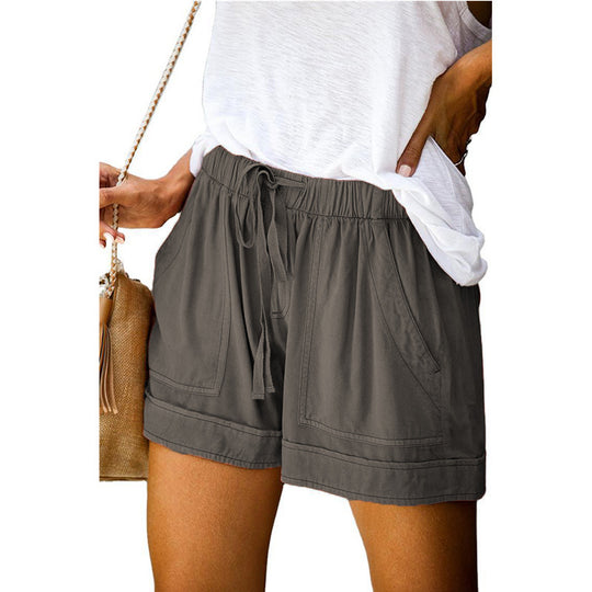 Damen Bequeme Sommer-Shorts mit elastischem Bund und praktischen Taschen EB
