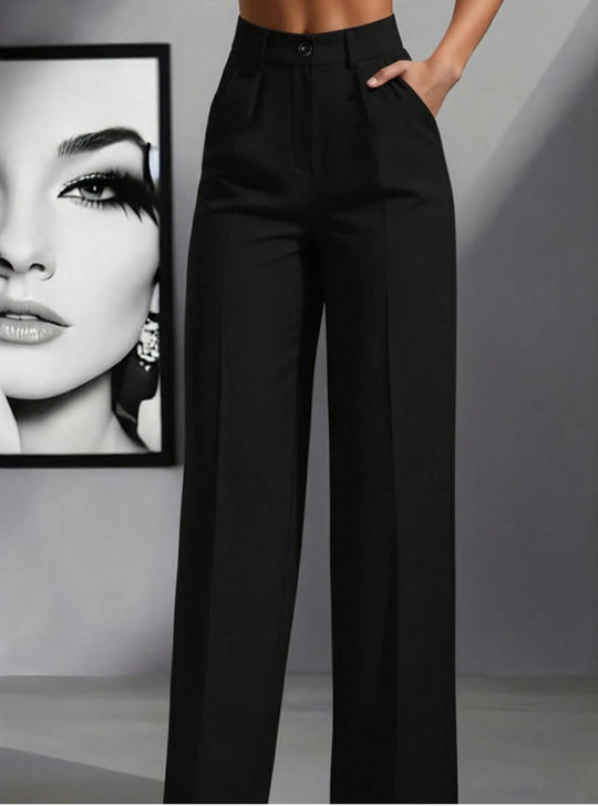 Damen elegante weite Bundfaltenhose EB