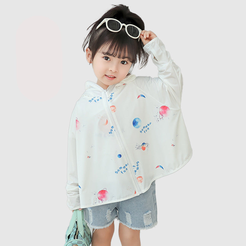 Kinder UV-Schutzjacke mit Kapuze und leichten atmungsaktiven Eigenschaften EB