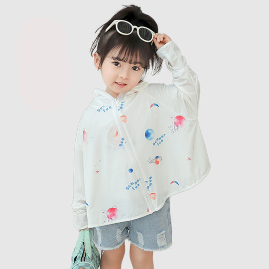 Kinder UV-Schutzjacke mit Kapuze und leichten atmungsaktiven Eigenschaften EB