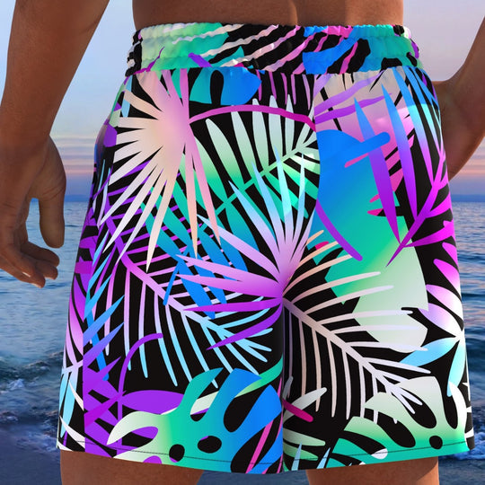 Herren Badeshorts mit animalischem Muster und elastischem Bund EB