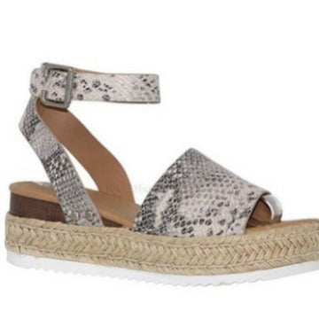 Damen Espadrille Sandalen mit verstellbarem Riemen EB