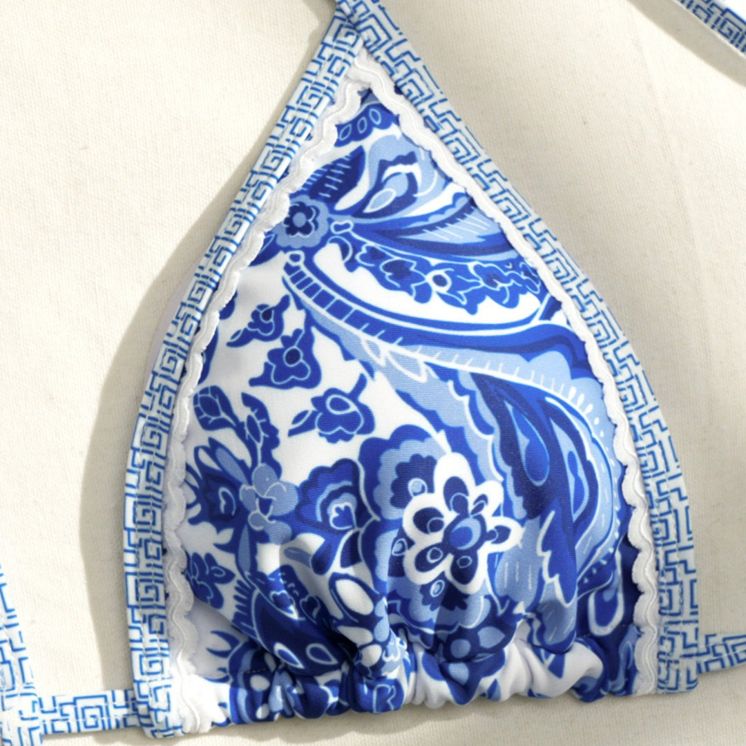 Damen Triangel-Bikini mit floralem Design EB