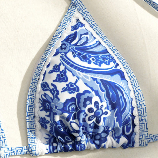 Damen Triangel-Bikini mit floralem Design EB