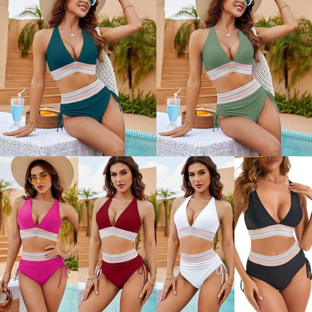 Damen Hochtaillierter Bikini mit elastischem Design EB