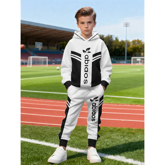 Unisex nan Kinder Jogginganzug mit Kapuzenpullover und detailreichem Auto-Print EB