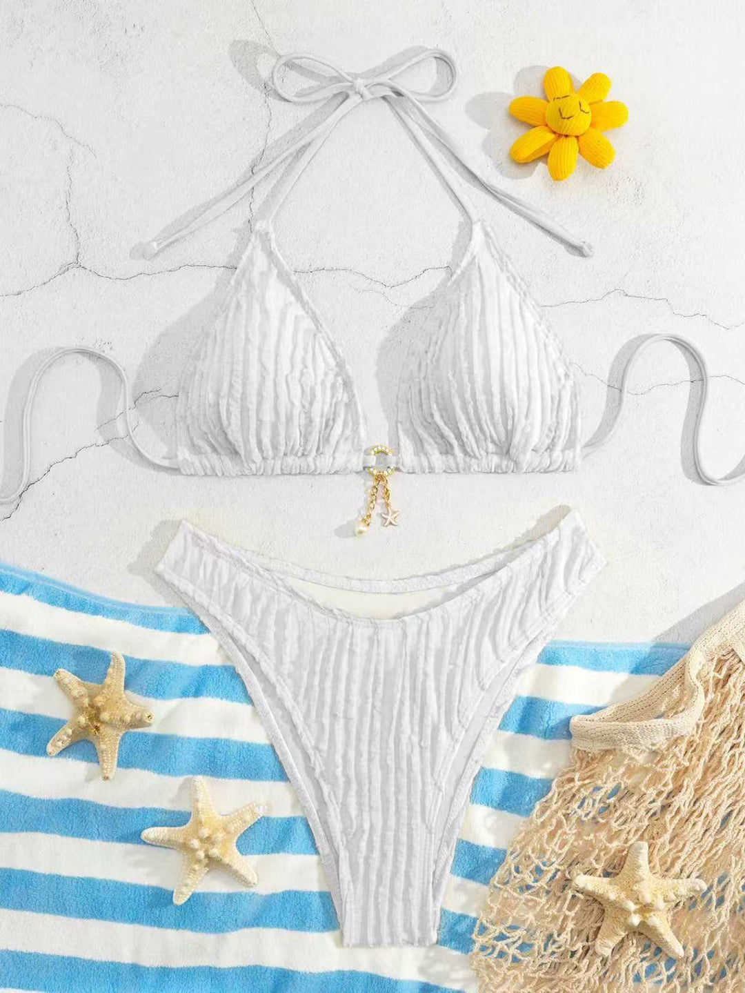 Damen Triangel-Bikini mit Rippendesign EB