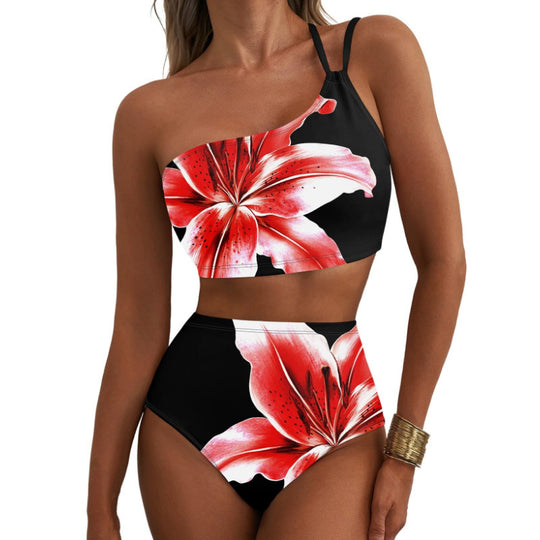 Damen Crop-Top Bikini Set mit floralem Design EB
