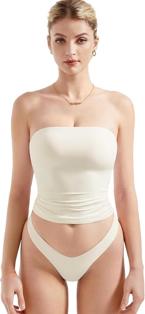 Damen Bandeau Bikini-Set mit modischem High-Waist-Schnitt EB