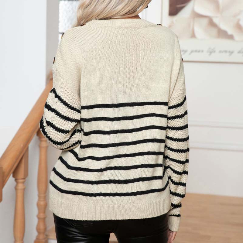 EB | Gestreifter Kabelpullover