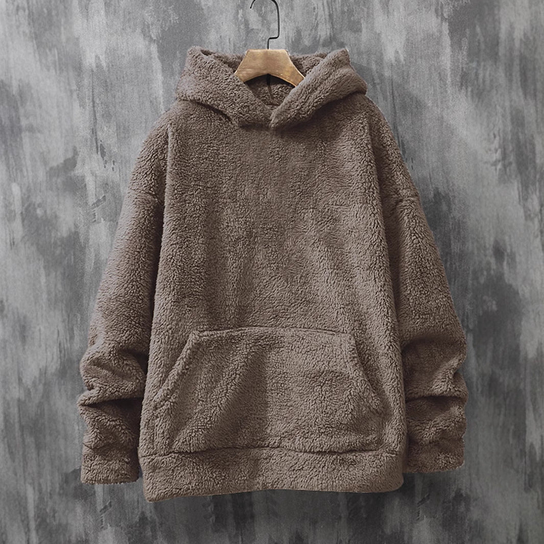 Damen kuscheliger Fleece-Hoodie mit Kängurutasche und Kapuze EB