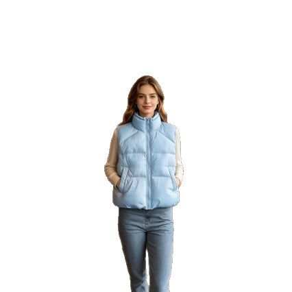 Damen nan kurzer wattierter Pufferjacke mit hohem Stehkragen und praktischen Eingrifftaschen EB