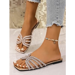 Damen Glänzende Riemchen-Sandalen mit Funkelelementen EB