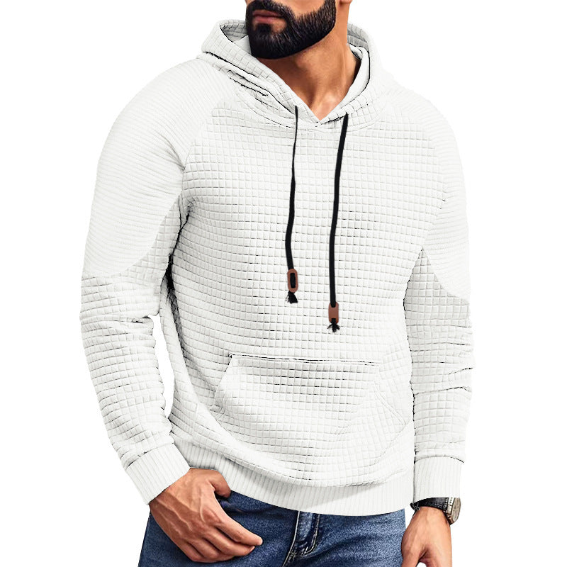 Herren Kapuzenpullover mit strukturierter Oberfläche und praktischen Taschen EB