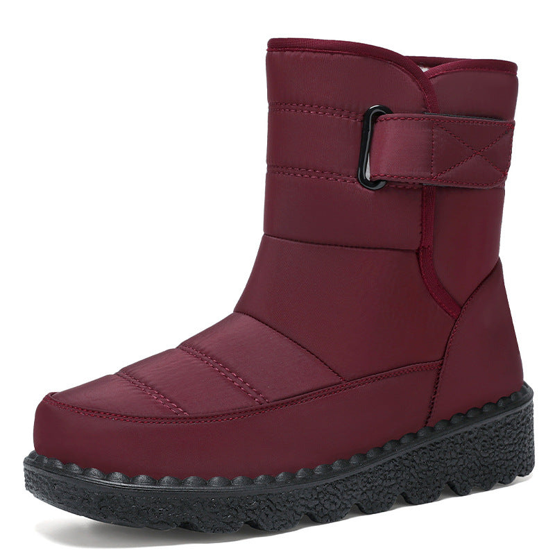 Damen Warm gefütterte Winterstiefel mit verstellbarem Riemen EB