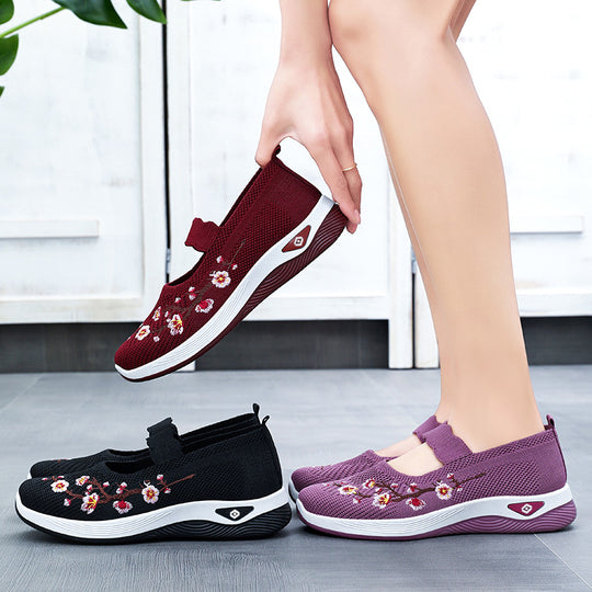 Damen Sportliche Strickschuhe mit floralem Design EB