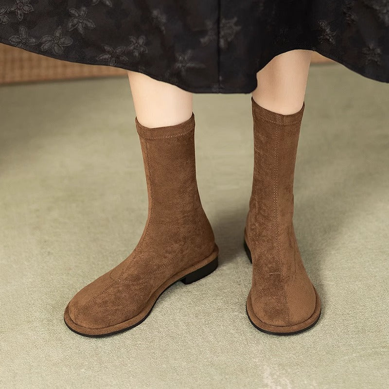 Damen Elegante Stiefeletten mit stretchbarem Obermaterial und rutschfester Sohle EB