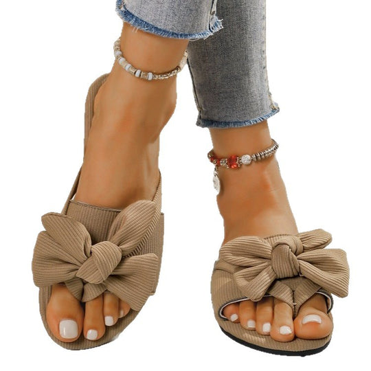 Damen modische Slides mit stilvollem Schleifen-Design EB