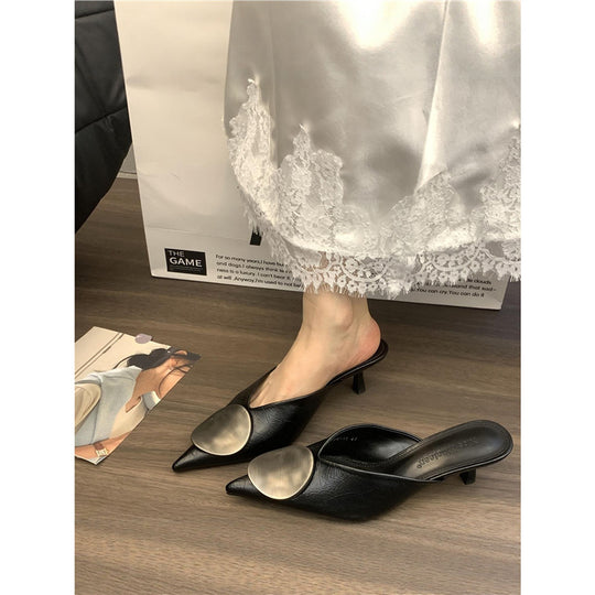 Damen elegante Mules mit spitz zulaufender Form EB