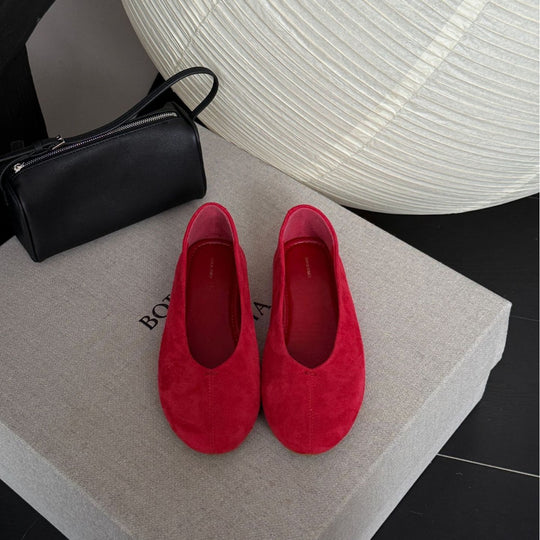 Damen Ballerinas aus hochwertigem Wildleder mit elastischem Rand EB