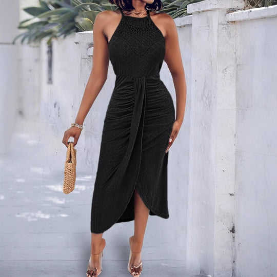 Damen Maxikleid mit geflochtenem Detail und elegantem Taillenschnitt EB